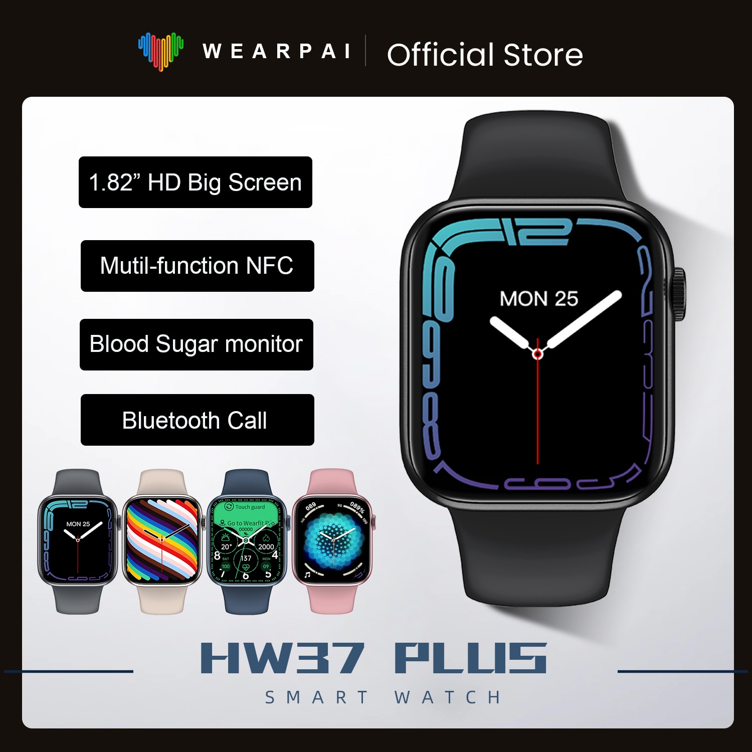 Wearpai HW37 ÷  Ʈġ, 1.82 ġ NFC,  ýƮ,  , PK Dt100 W37 W27 HW22